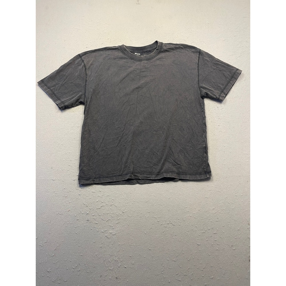 Hollister Heavyweight Boxy Crop Fit T-Shirt 100% Cotton Grey Large Mens